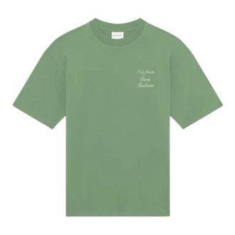 Dr&ocirc;le de Monsieur T-Shirts, male, Green, Size: M Calligraphy Slogan T-Shirt
