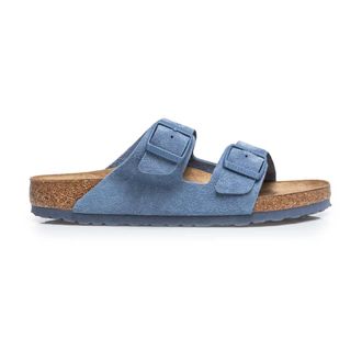 Birkenstock Sliders, male, Blue, Size: 10 US Arizona Blue Leather Sandals