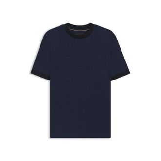 BOSS Luxe travel wool T-shirt with FK collar