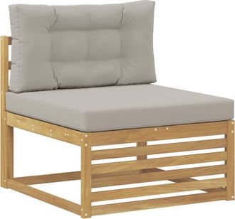 vidaXL Sof&aacute; Intermedio De Exterior Madera De Acacia S&oacute;lida Blanco Vidaxl