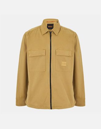 HUGO BOSS Mens Lovel Zipped Overshirt - Cream - Size: Regular/36