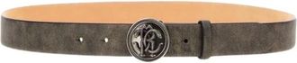 Roberto Cavalli Zwarte leren riem met logogesp - Heren - Riemen - Zwart - 115 CM - Leer - Accessoires
