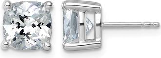 Diamond2Deal 14k White Gold 5 ctw Cushion Cut Lab Grown Diamond Stud Earrings