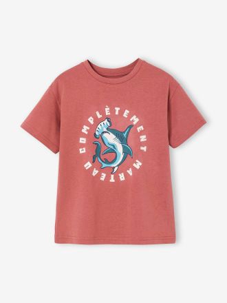 Vertbaudet T-shirt gar&ccedil;on motif ludique bois de rose