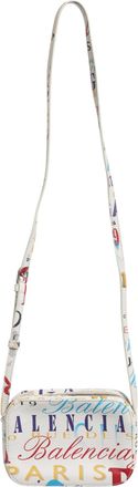 Balenciaga White Graffiti Print Leather Mini City Womens Handbag (Pre-Owned)