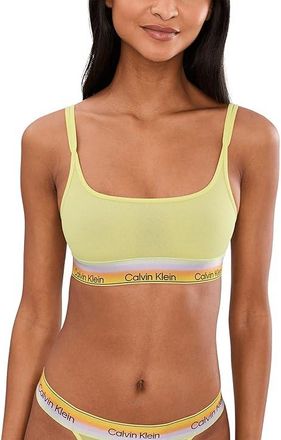 Calvin Klein Underwear Icon Mesh Unlined Bralette Womens Bra Bright Emerald : LG (Womens 12-14), Elastane/Nylon