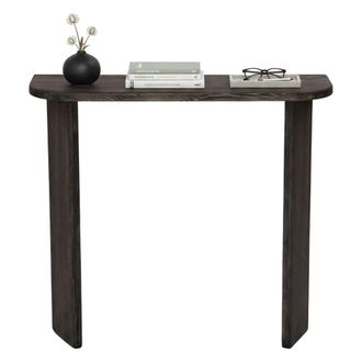 Dmora Consola Astralis, Mesa Multiusos, Gabinete De Soporte, Escritorio De Pasillo, 100x30h90 Cm, Antracita, Con Embalaje Reforzado - Dmora