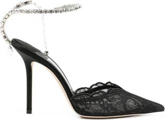 Jimmy Choo London Schoenen, Dames, Zwart, 40 EU, Leer, Saeda 100