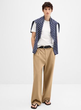 Djab Mens Soft twill wide pant Dalston fit - Wide pleated