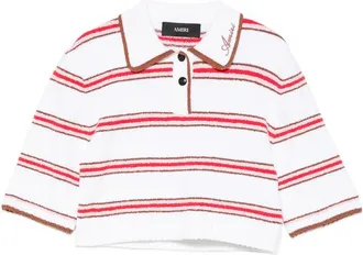 Amiri Striped Logo-embroidered Polo Top