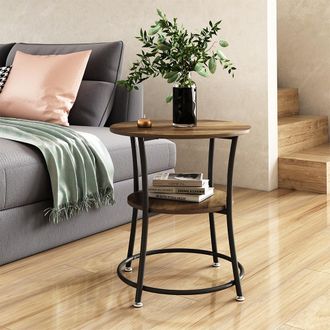 Vicco Mesa De Centro Quebec, Madera Antigua, 50 X 50 Cm Con Estante