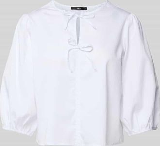 Zero Regular Fit Bluse mit Schl&uuml;sselloch-Ausschnitt in Weiss, Gr&ouml;&szlig;e 44