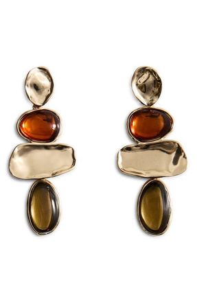 Mango Mixed Media Drop Earrings in Gold at Nordstrom