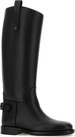 Burberry Womens Cavalier Boots Black Calf