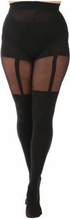 Pamela Mann Plus Size panty met jarretel effect zwart
