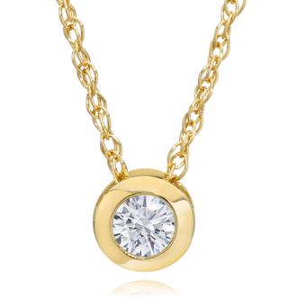 Pompeii3 1/4 ct Diamond Solitaire Pendant available in 14k White or Yellow Gold