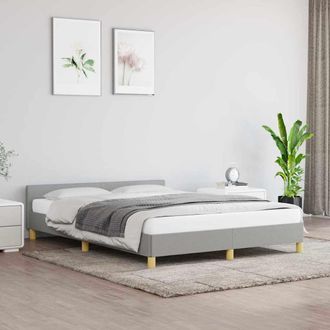 vidaXL Cama Sin Colch&oacute;n Tela Gris Claro 140x200 Cm Vidaxl