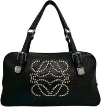 Loewe Pre-owned Boston Bag Handbag Tote - Dames - Vintage Handtas - Zwart - ONE Size - Leer - Vintage