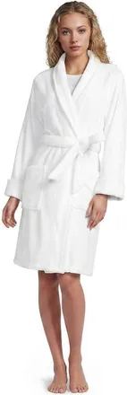 Lands End Soft Terry Long Sleeve Knee Length Robe in White at Nordstrom, Size X-Small
