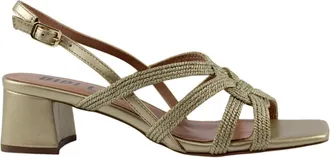 Bibi Lou Elea Sandalen - Dames - Sandalen met hakken - Geel - 37 EU - Leer - Schoenen