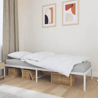 vidaXL Estructura De Cama Sin Colch&oacute;n Metal Blanco 80x200 Cm Vidaxl