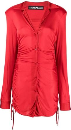 ADĀMO Andrea Adamo Chemisier Jurk - Dames - Shirt Kleedjes - Rood - XS - Kleedjes