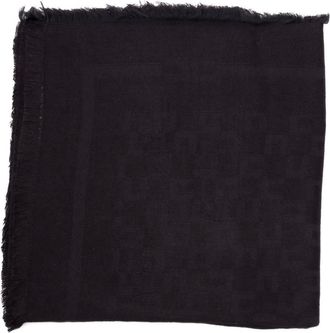 Elisabetta Franchi Sciarpa con logo e frange - Nero