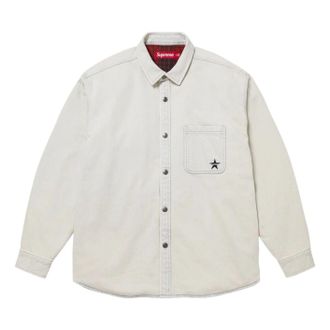 SUPREME FW25 Quilted Lined Denim Snap Shirt Light Washed Indigo SUP-FW25-140-IND