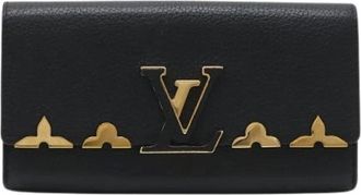 Louis Vuitton Pre-owned Wallets, male, Black, Size: ONE SIZE Pre-owned Portefeuille Capucines Leather Long Bifold Wallet