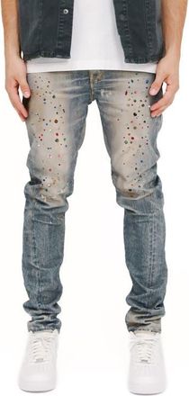 Purple Jewel Embellished Skinny Fit Stretch Jeans in Light Indigo at Nordstrom, Size 30