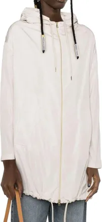 Herno Hooded Drawstring Raincoat - White