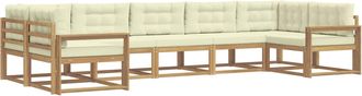 vidaXL Conjunto De Sof&aacute;s De Exterior 7 Uds. Blanco Y Crema Vidaxl