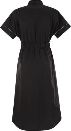 PESERICO Peserico Womens Light Stretch Cotton Satin Chemisier Dress - Black - Size EU 44 (Womens)