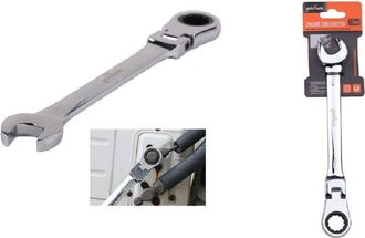 Trade Shop Trade Shop - Chiave A Cricchetto Combinata 17mm Testa Pieghevole Cromo Vanadio Utensile 91738