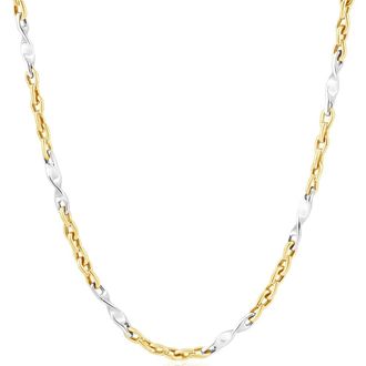 Pompeii3 Mens Designer Figaro 14k Gold (28gram) or Platinum (52gram) 4mm Link Chain Necklace 24