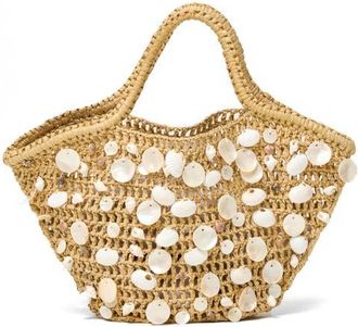 L*Space Alba Crochet Raffia Tote in Cream/Natural at Nordstrom