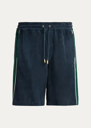 Casablanca Striped Suede Track Shorts