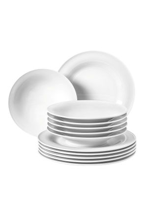 SELTMANN WEIDEN Tafelservice, Wei&szlig;, Keramik, 12-teilig, Uni, Geschirr, Geschirrsets, Tafelservice