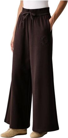 A|X Armani Exchange Pantaloni Larghi con Logo Ricamato - - Trousers - Donna - Marrone - XL