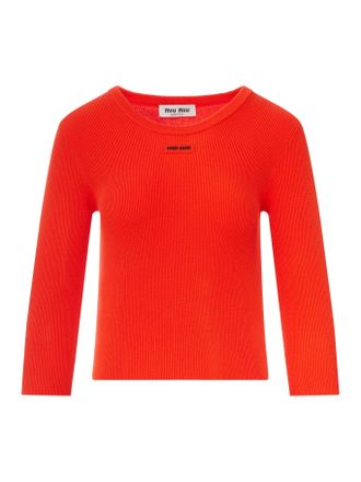 Miu Miu CREW NECK COTTON SWEATER - Miu Miu - Woman