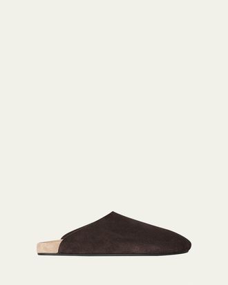 The Row Hudson Suede Slide Mules