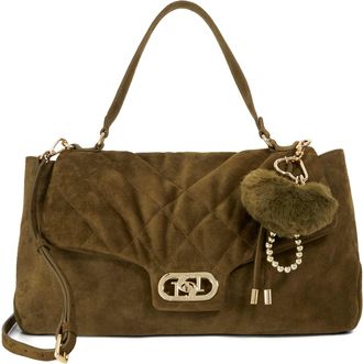 Dune London Womens Accessories Regency - Suede Shoulder Bag - Khaki - One Size