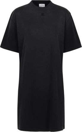 Courr&egrave;ges Solarized T-Shirt Dress - Dames - Korte kleedjes - Zwart - XS - Katoen - Kleedjes