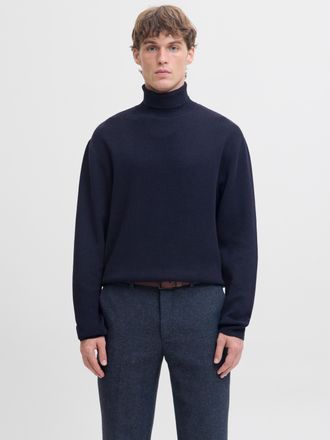 Jack & Jones Rollkragenpullover JACK & JONES JPRBLAMILANO STITCH KNIT ROLL NECK, Herren, Gr. XS, naval academy detail:melange, Strick, Obermaterial: 100% Baumwolle