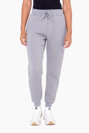 Mono B Quilted Drawstring Joggers In Moon Mist