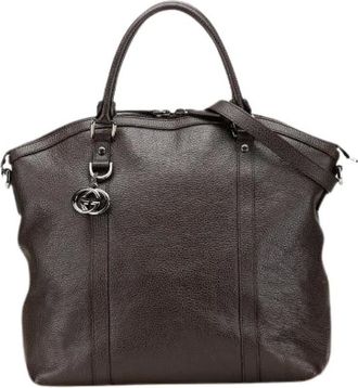 Gucci Pre-owned Handbags, female, Brown, Size: ONE SIZE Pre-owned Leather Handbag