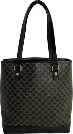 Celine Black Brown Leather Pvc Handbag Tote Bag (Pre-Owned)