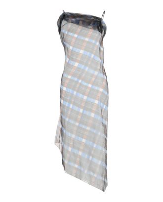 Ferragamo Womens Organza Plaid-Check Midi Dress In Multi