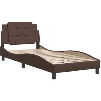 vidaXL Estructura De Cama Sin Colch&oacute;n Cuero Sint&eacute;tico Marr&oacute;n 80x200 Cm Vidaxl