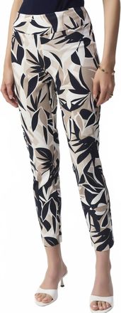 Joseph Ribkoff Tropical Print Slim Fit Pants In Vanilla